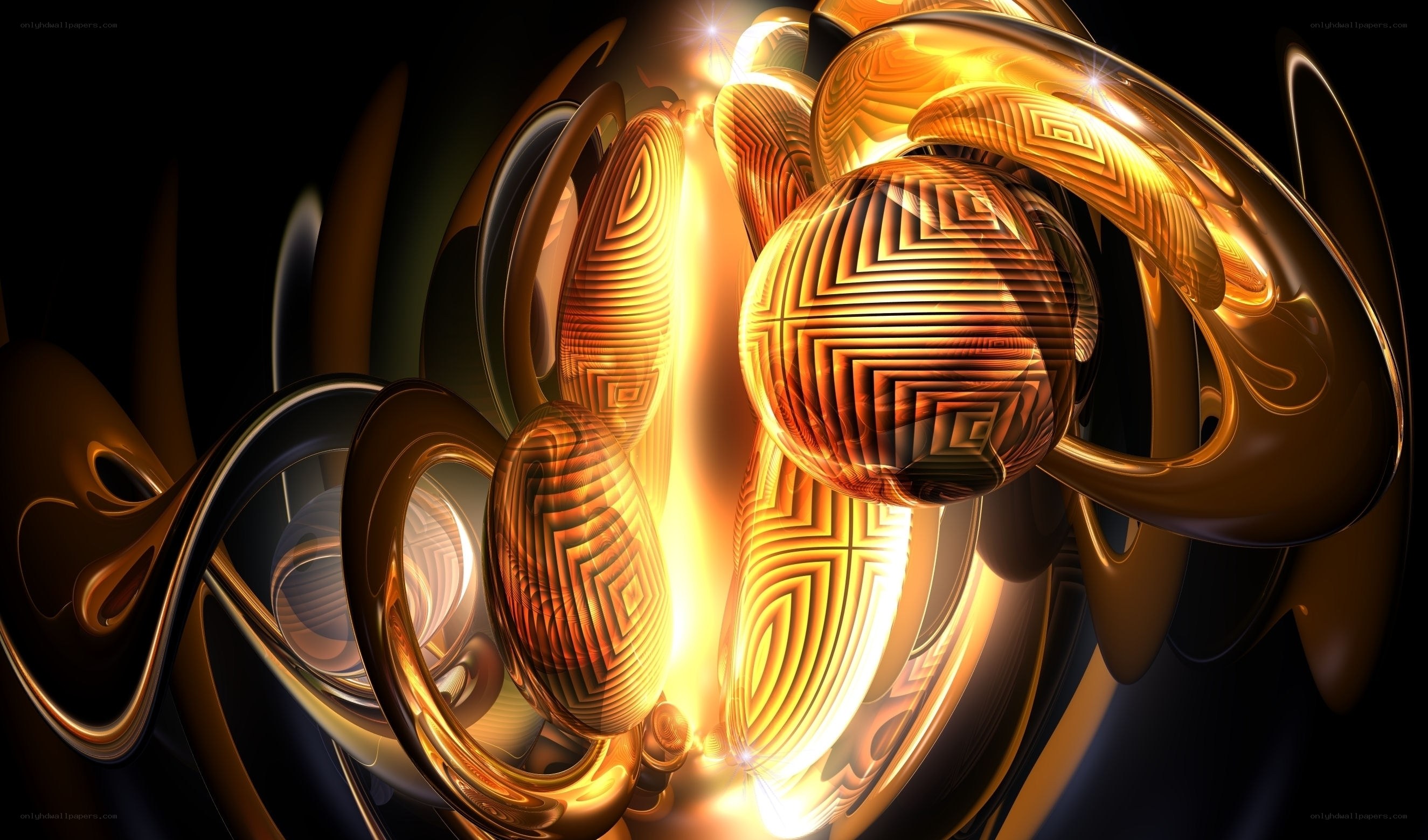 Abstract golden fractal art