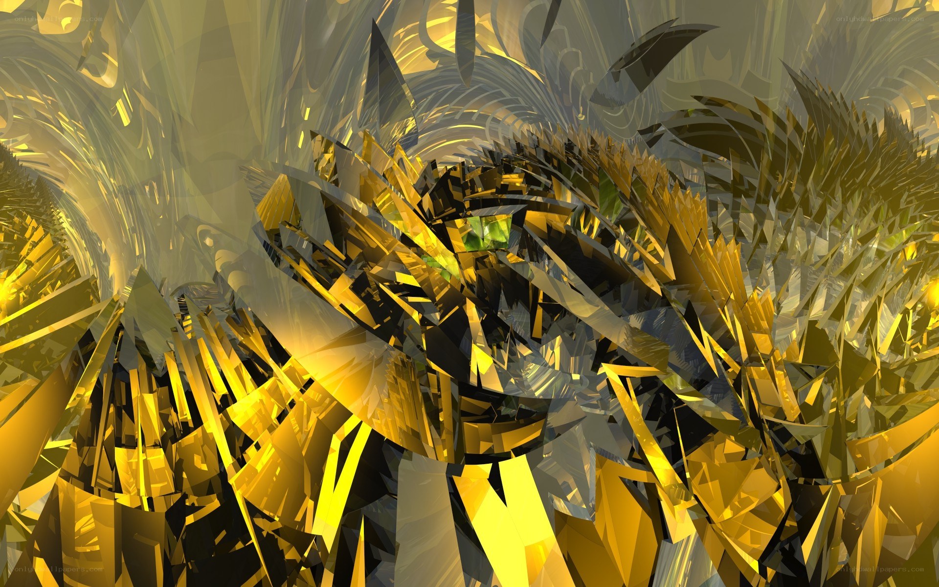 Abstract golden fractal explosion