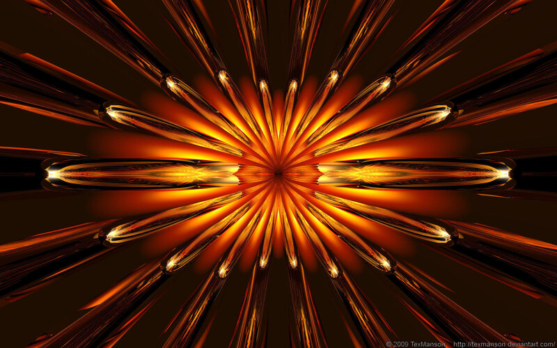 Abstract golden fractal explosion
