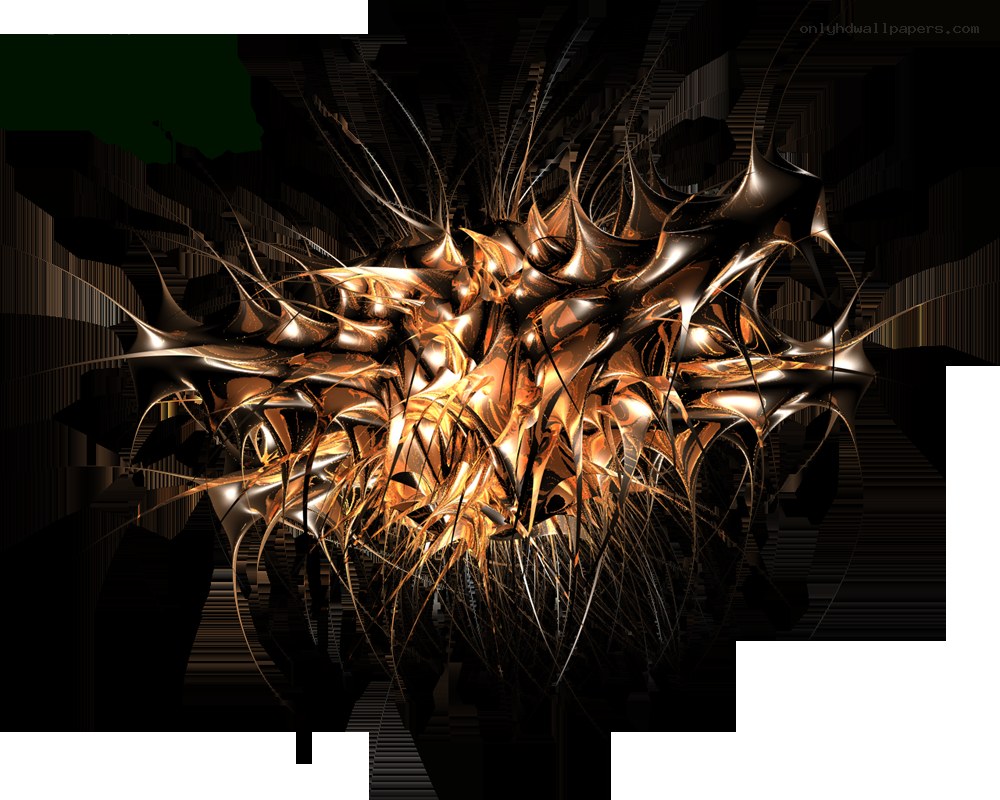 abstract golden fractal explosion