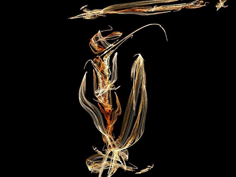 Abstract golden fractal figure