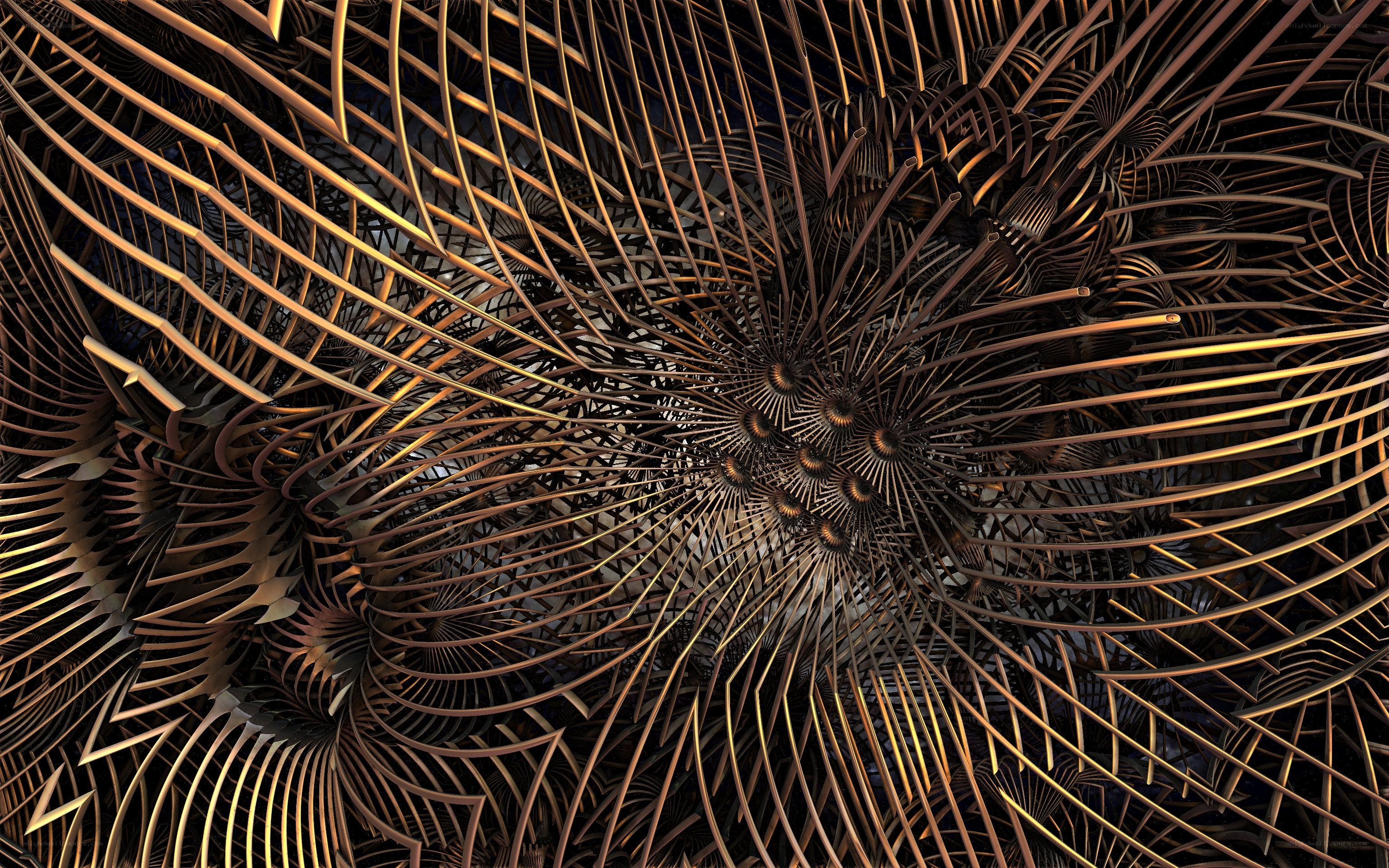Abstract golden fractal pattern