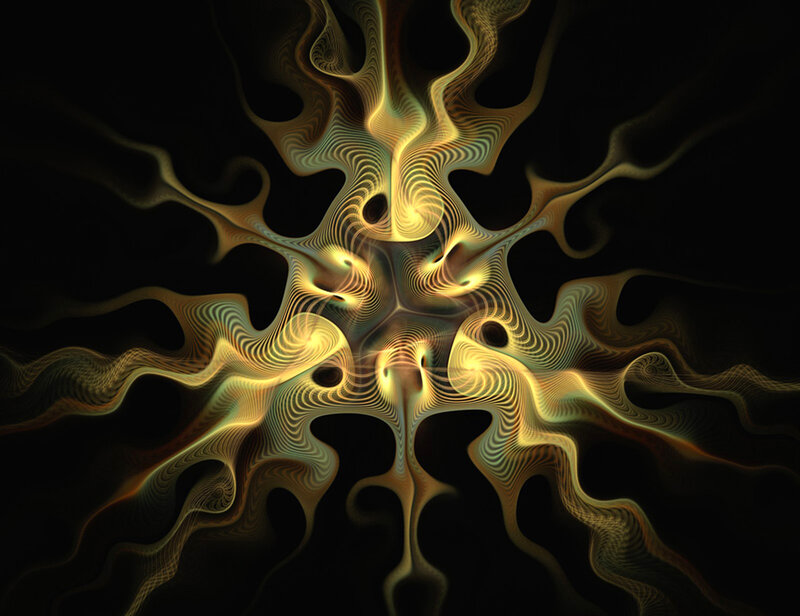 Abstract golden fractal pattern