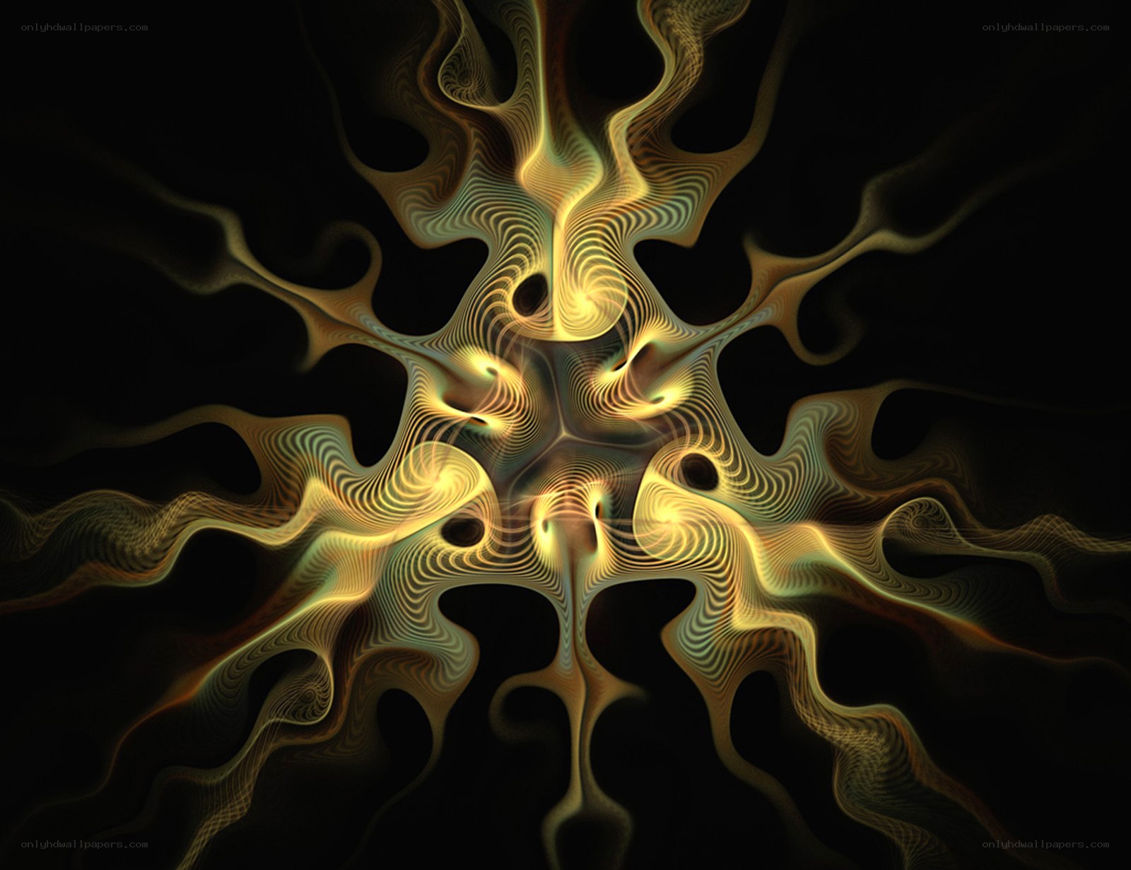 Abstract golden fractal pattern