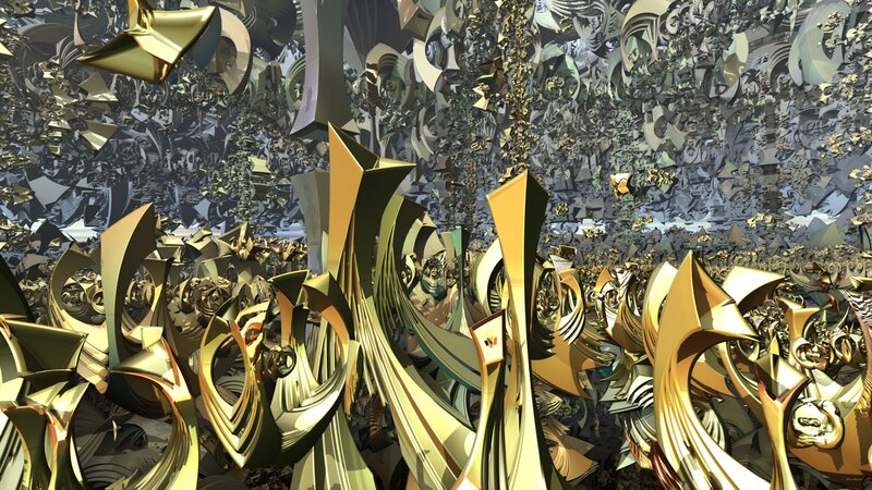abstract golden fractal sculpture