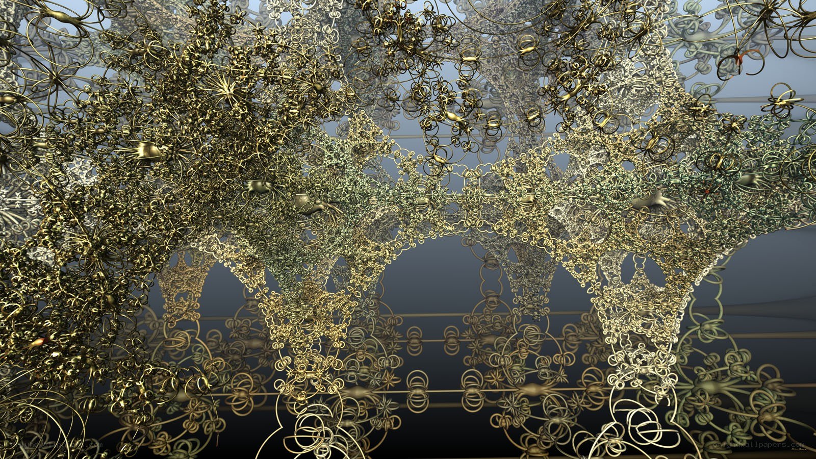 abstract golden fractal structure