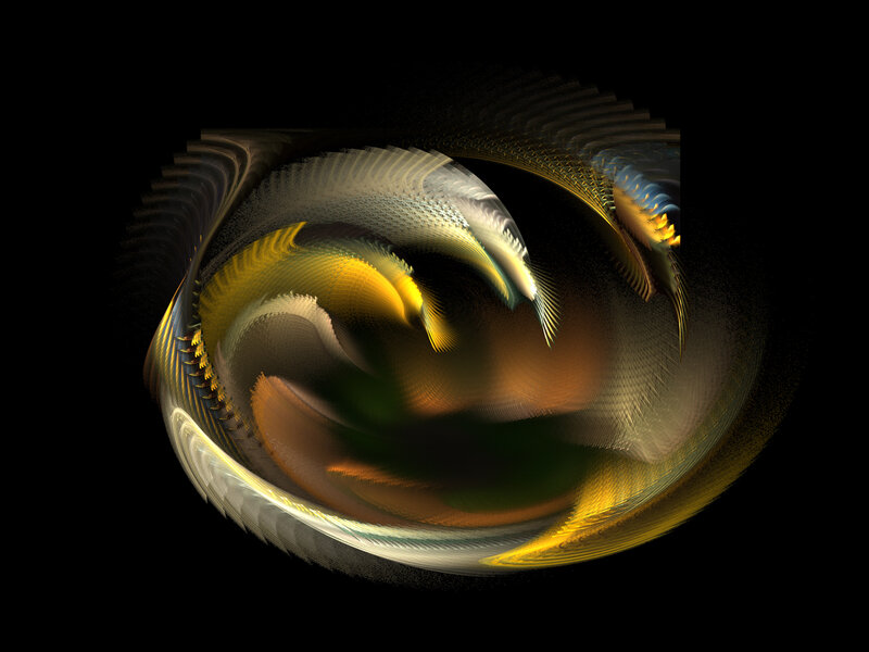 Abstract golden fractal swirl