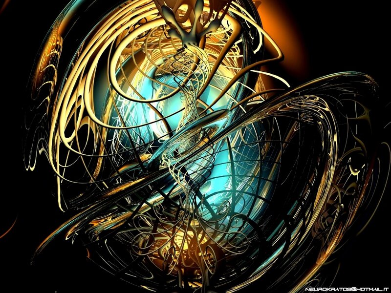 Abstract golden fractal swirl