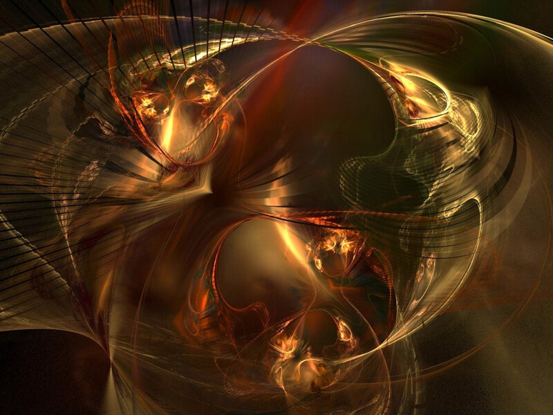 Abstract golden fractal swirl