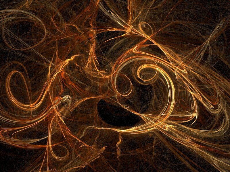 Abstract golden fractal swirls