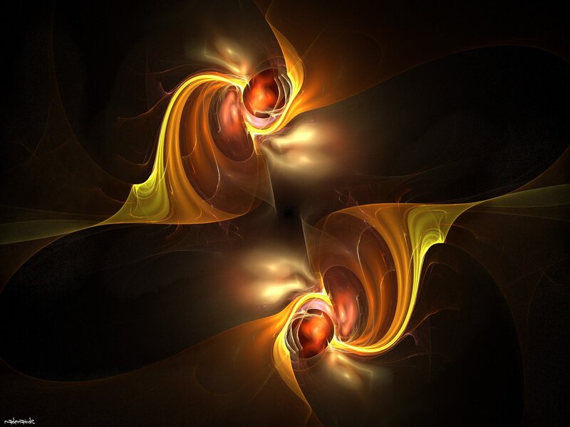 Abstract golden fractal swirls