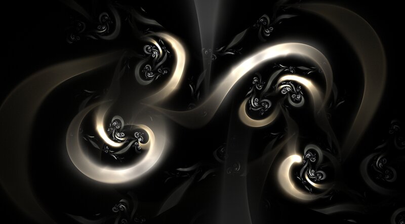 Abstract golden fractal swirls