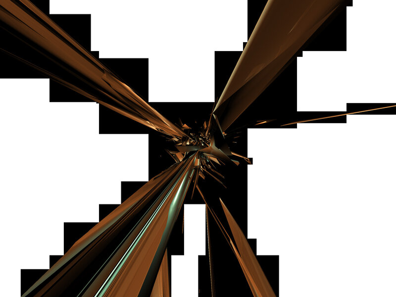 abstract golden fractal tunnel