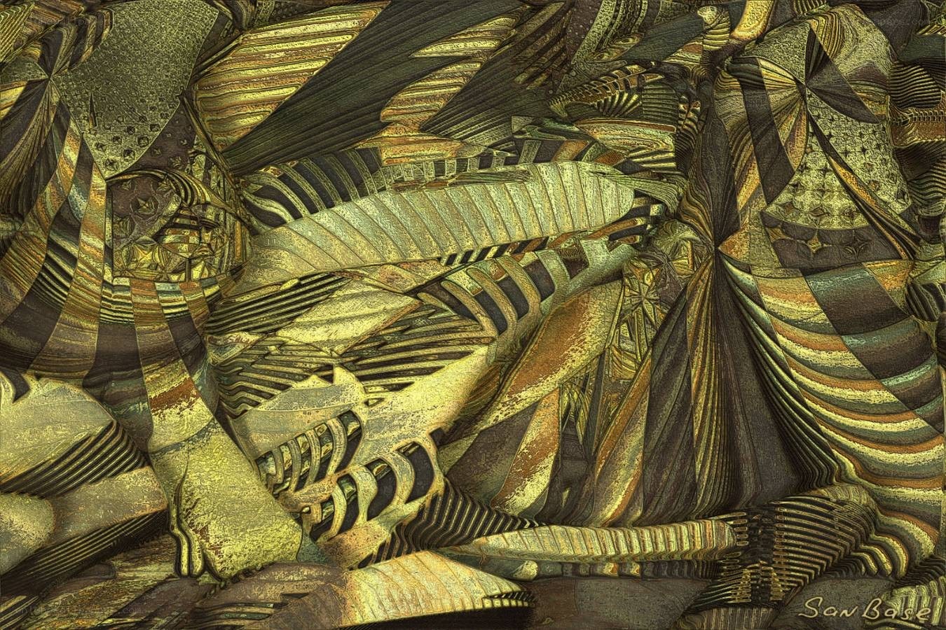 Abstract golden geometric art