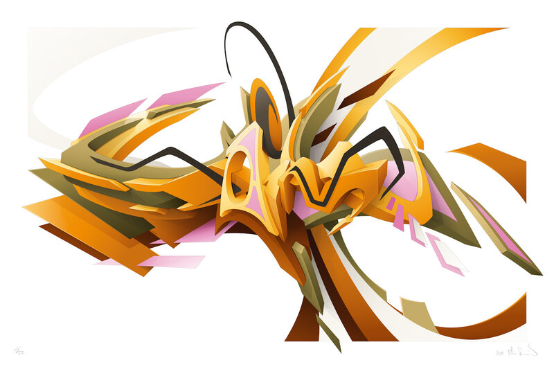 abstract golden insect design