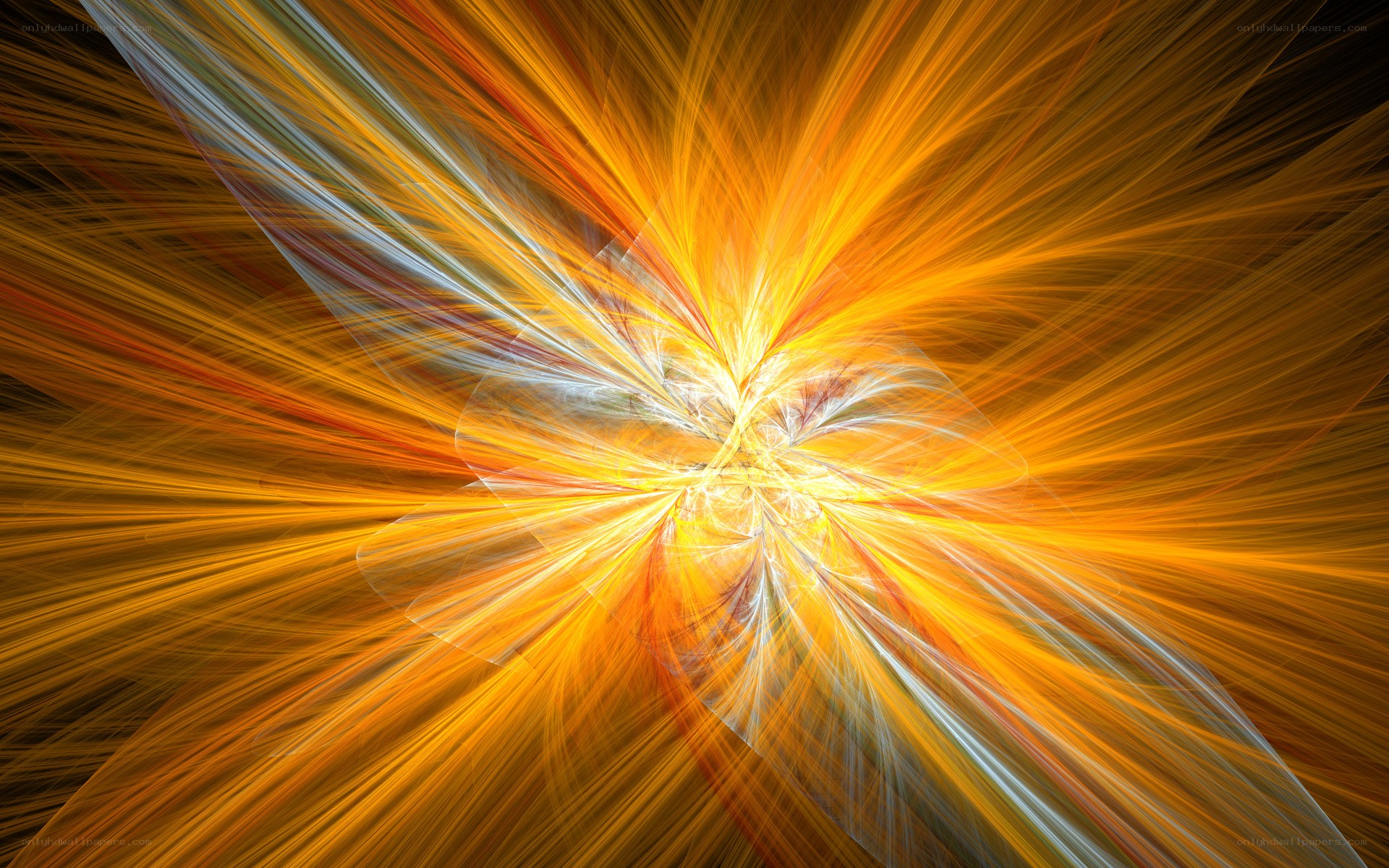 Abstract golden light burst