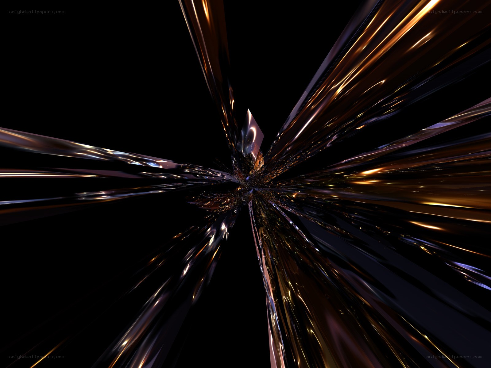 Abstract golden light burst