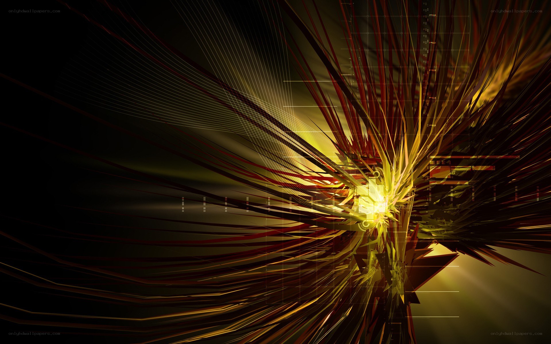 Abstract golden light burst