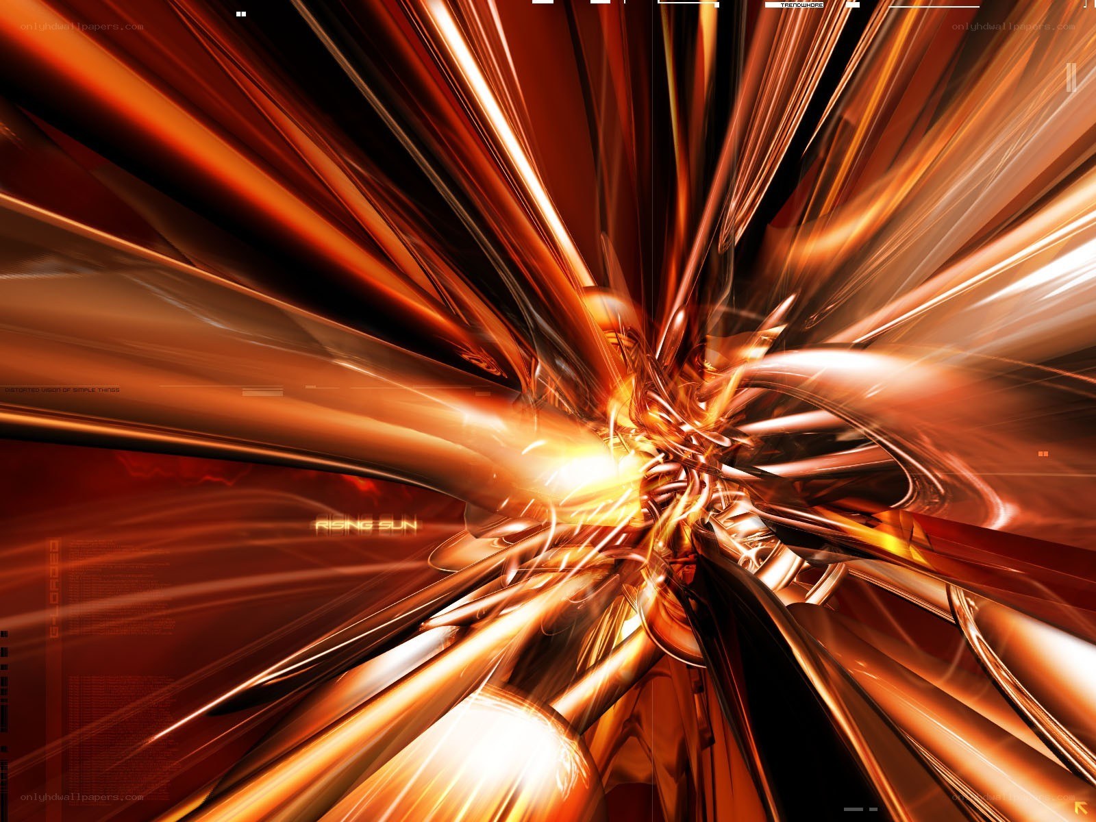 Abstract golden light burst
