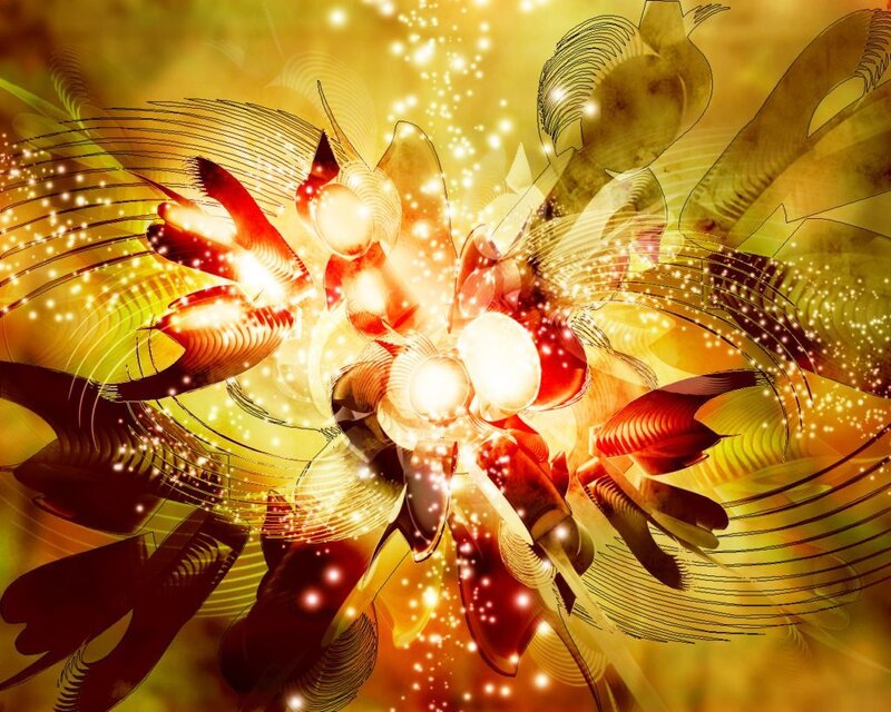 Abstract golden light explosion