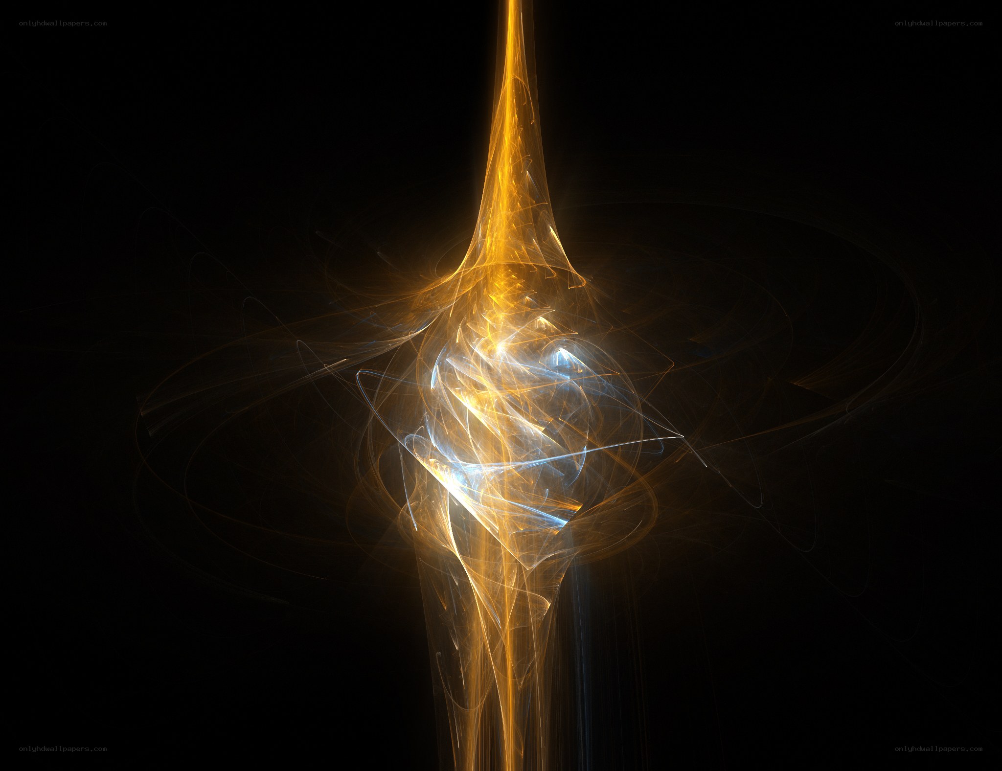 Abstract golden light fractal