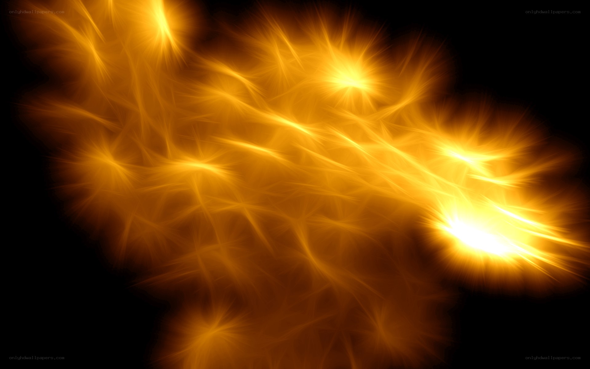 Abstract golden light patterns