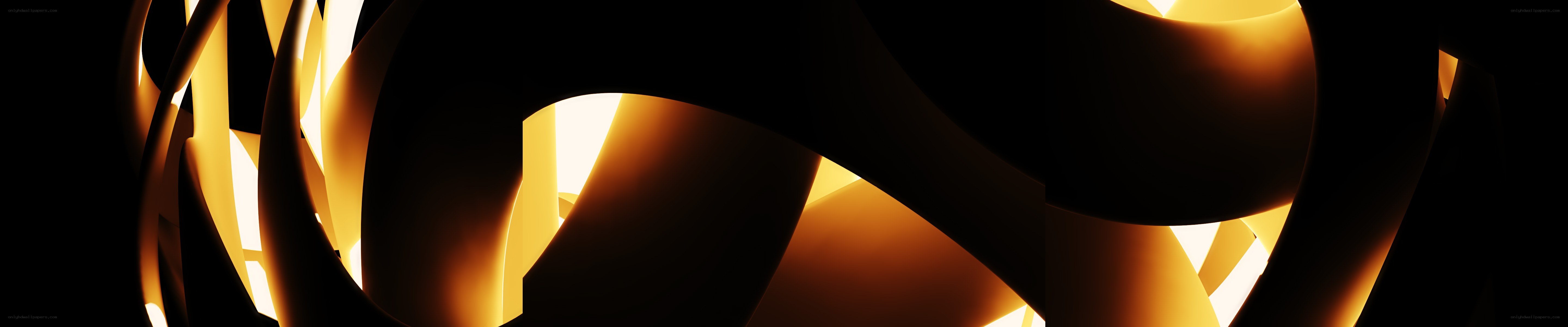 Abstract golden light sculpture