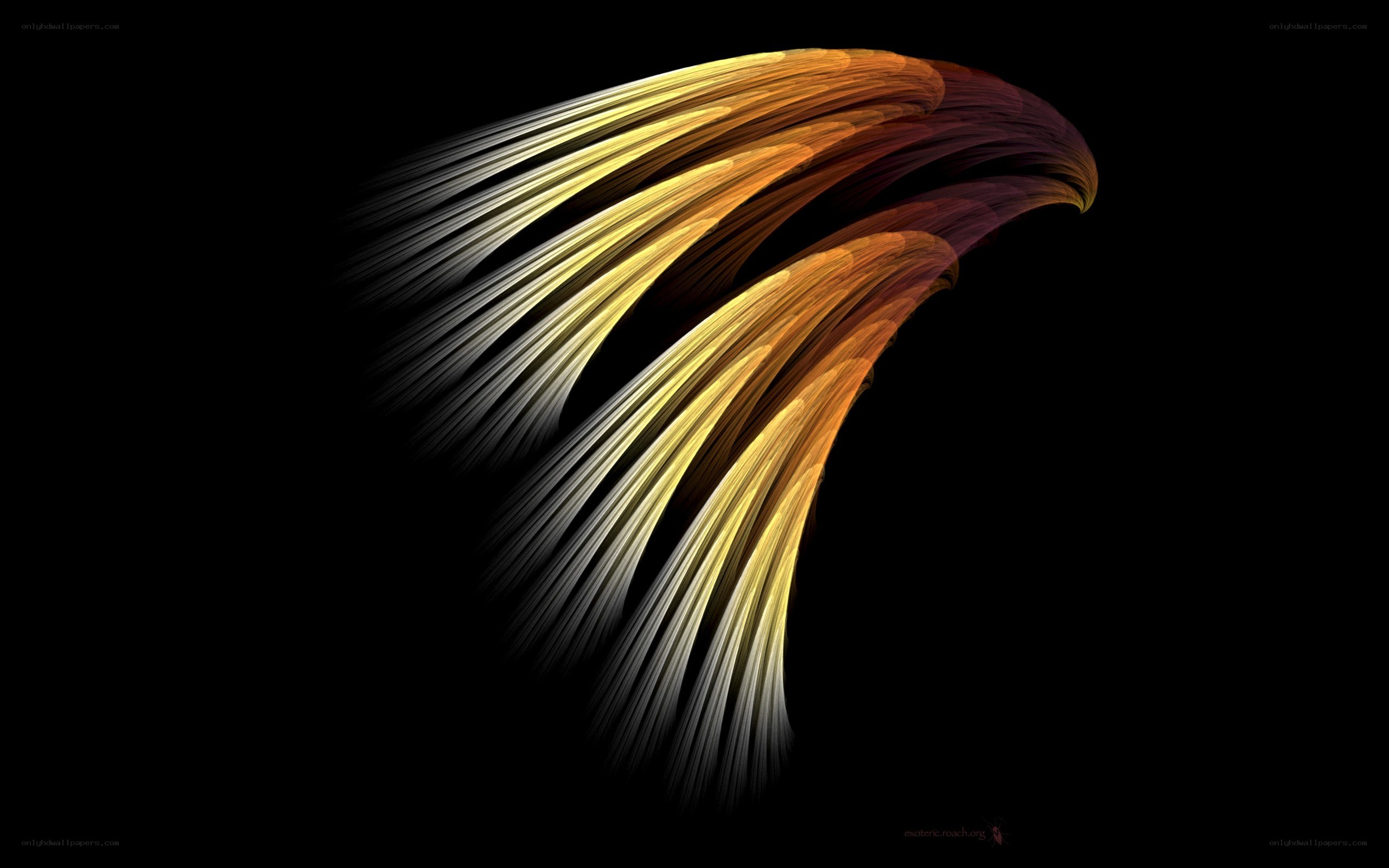 Abstract golden light streaks