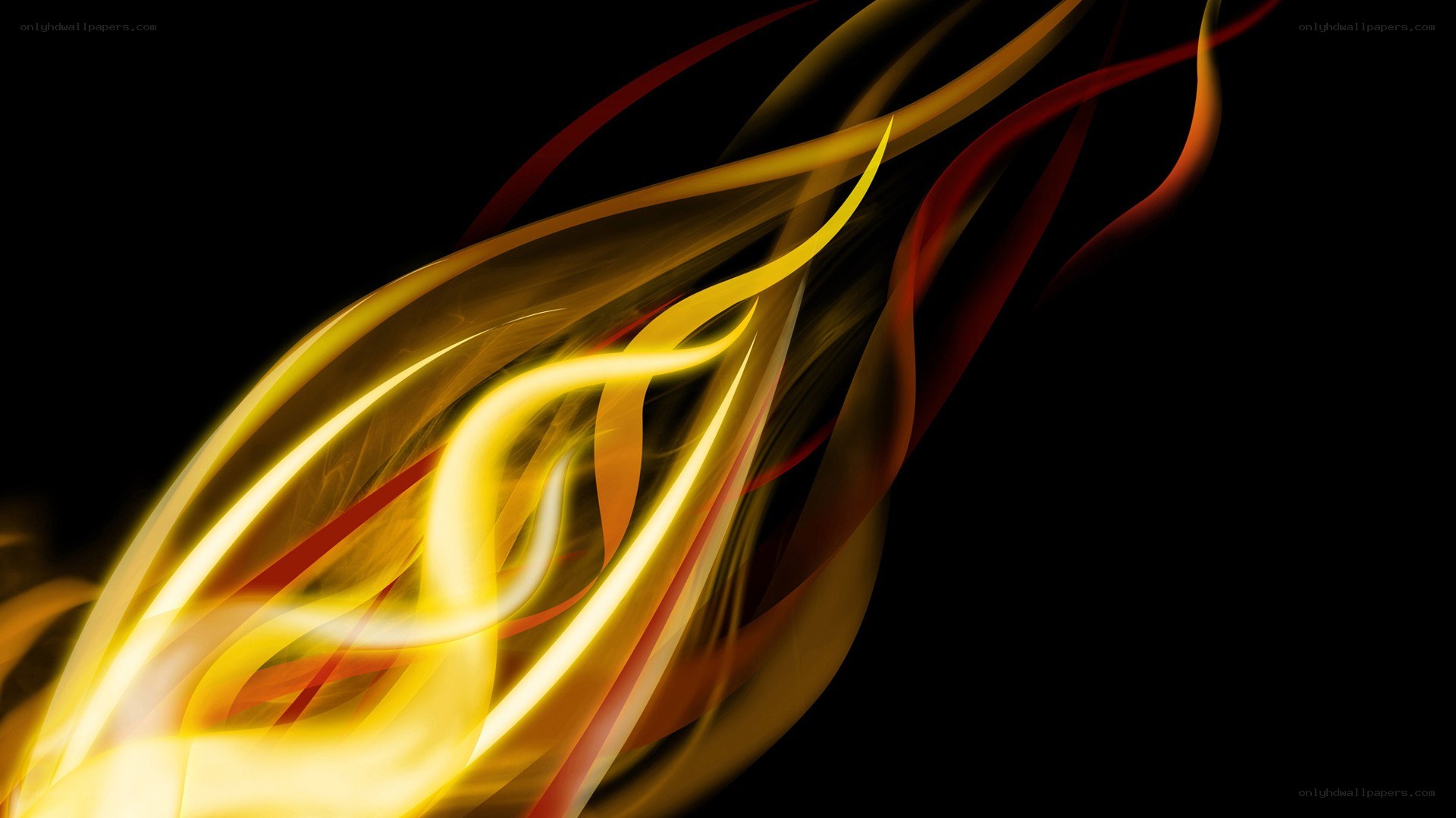 Abstract golden light streaks