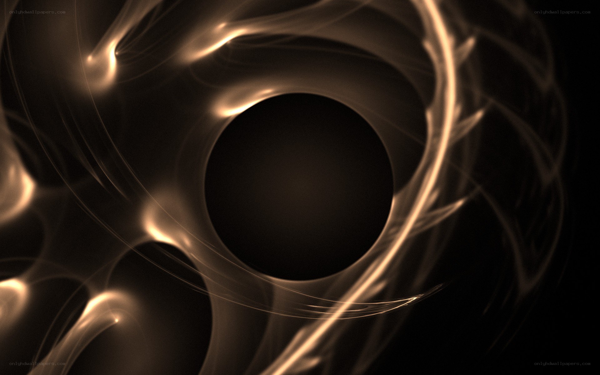 Abstract golden light swirl
