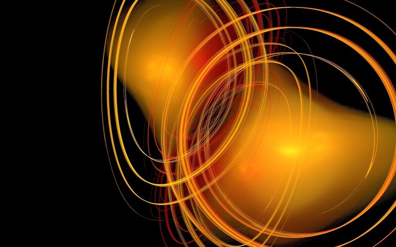 Abstract golden light swirls
