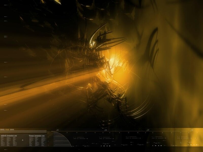 abstract golden light tunnel