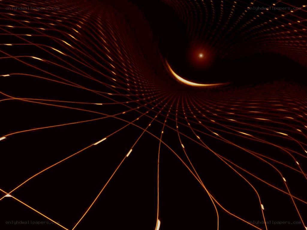 Abstract golden light tunnel