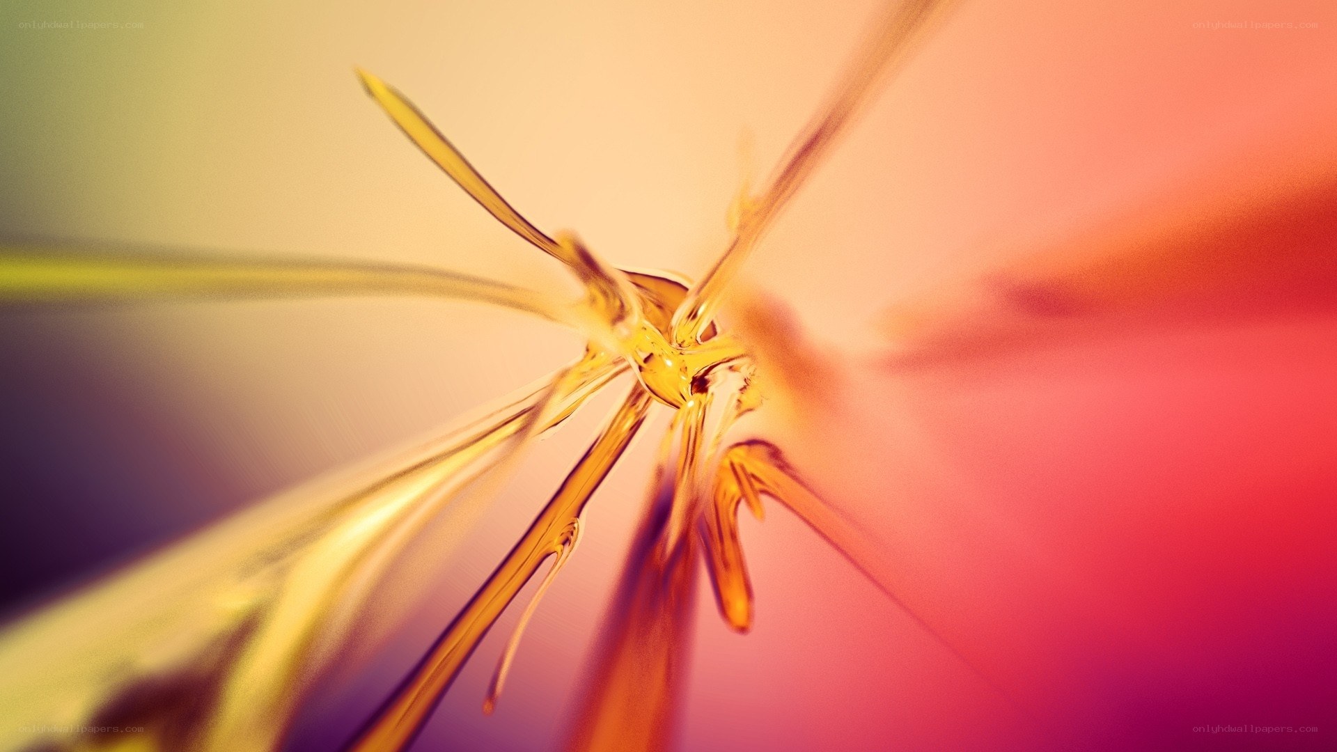 Abstract golden liquid burst