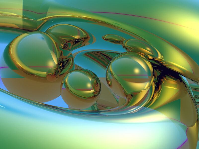 Abstract golden liquid shapes