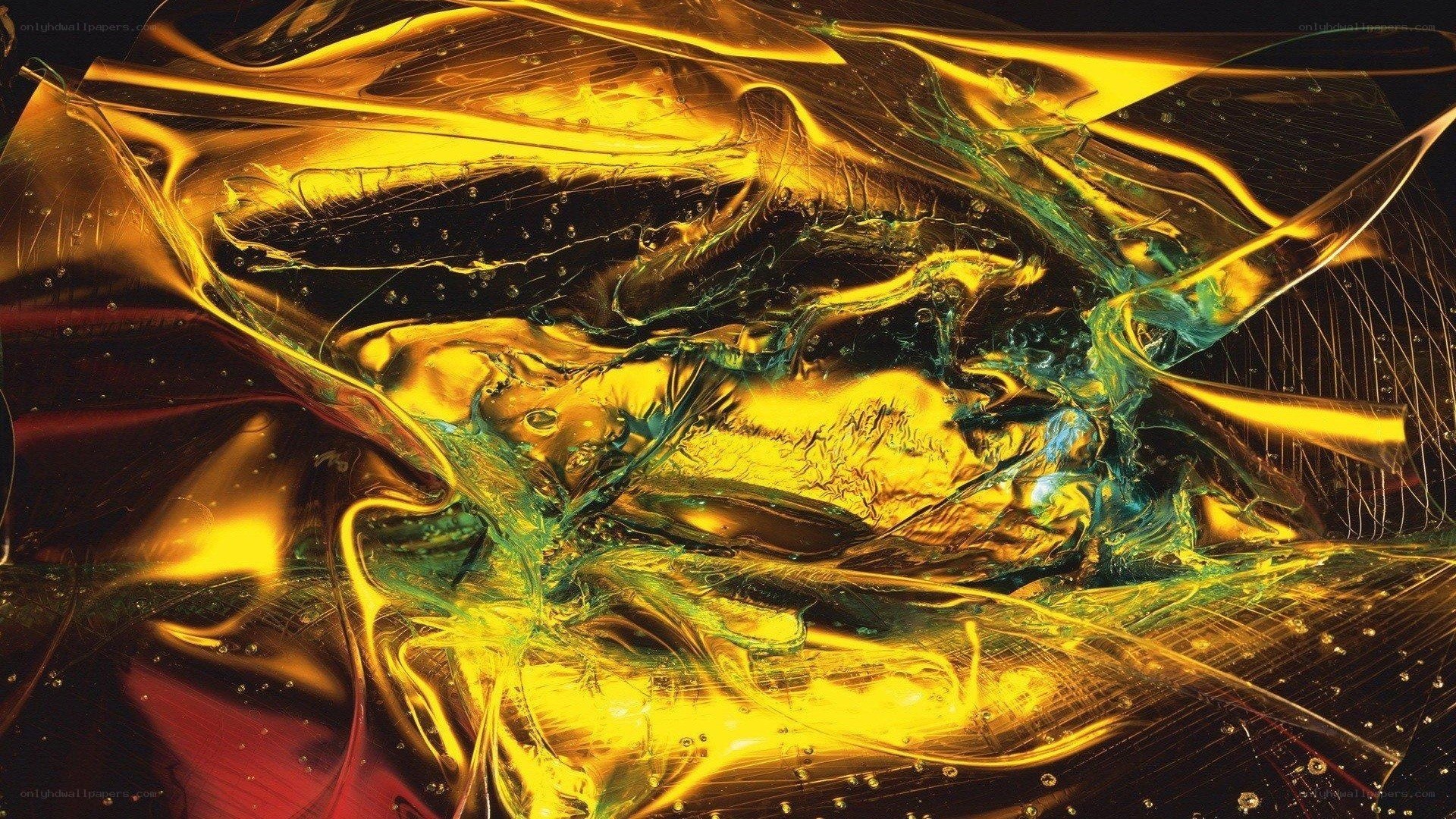 Abstract golden liquid swirl
