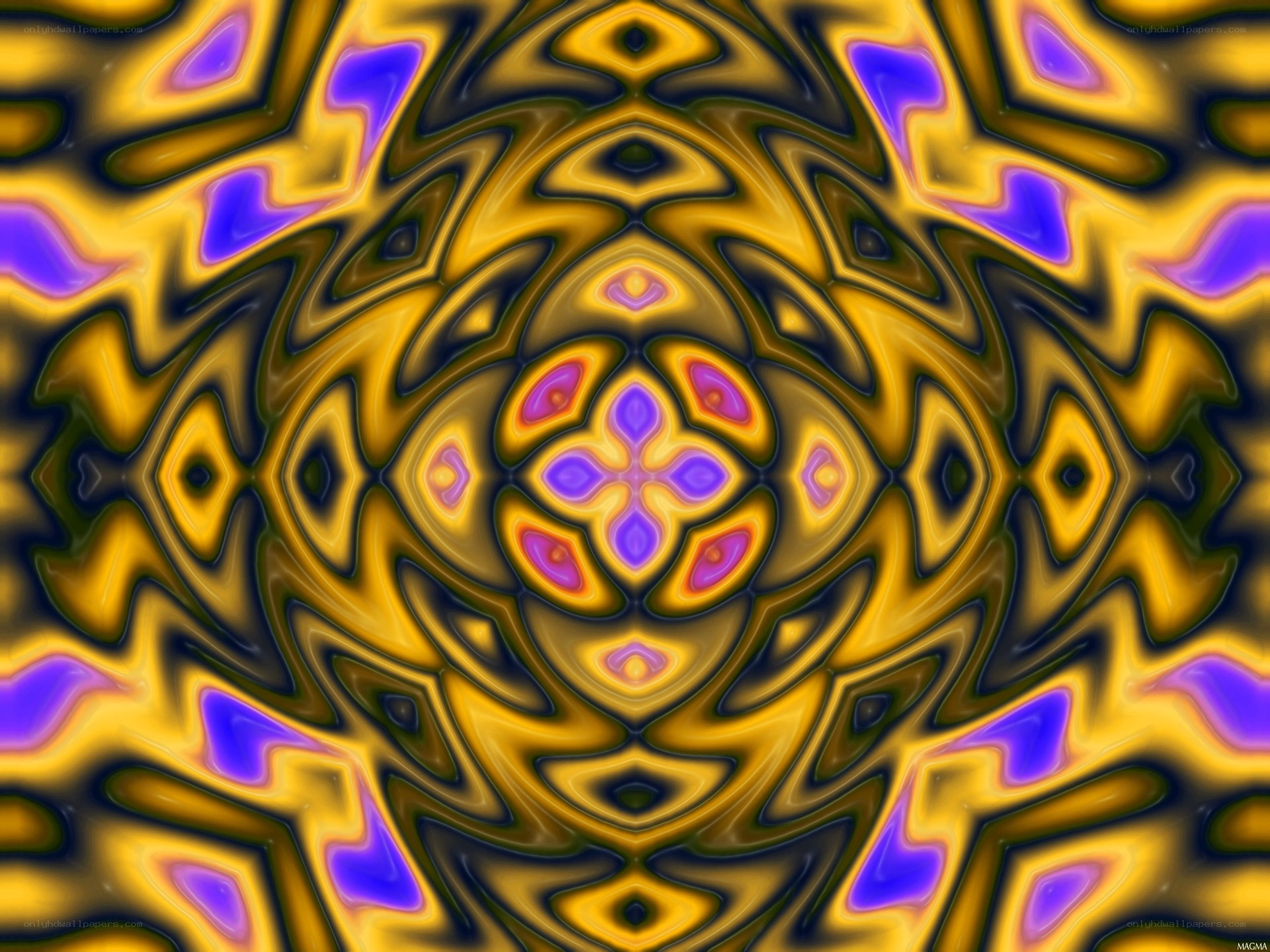 Abstract golden mandala pattern