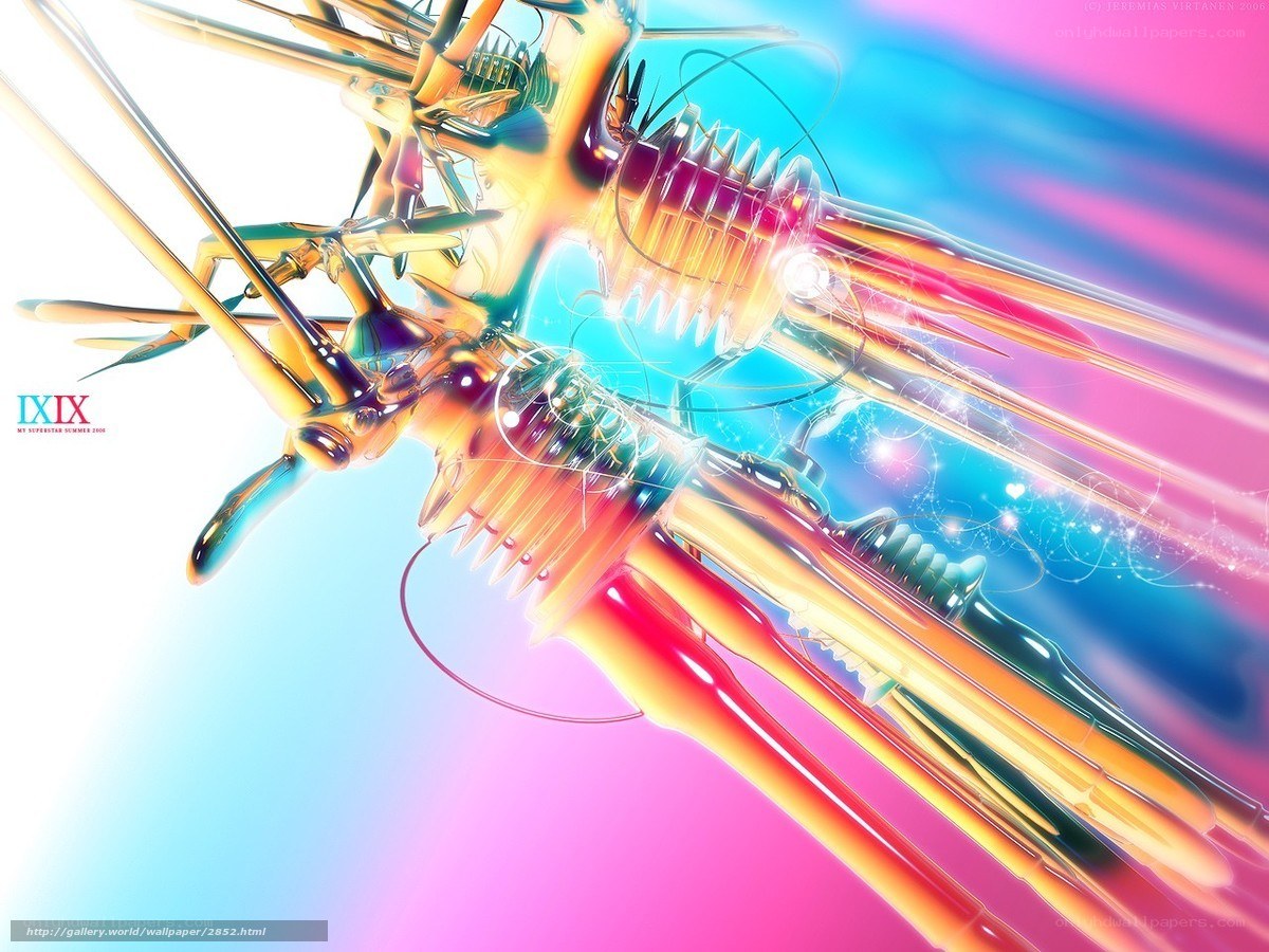 Abstract golden mechanical art