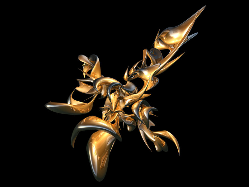 Abstract golden sculpture