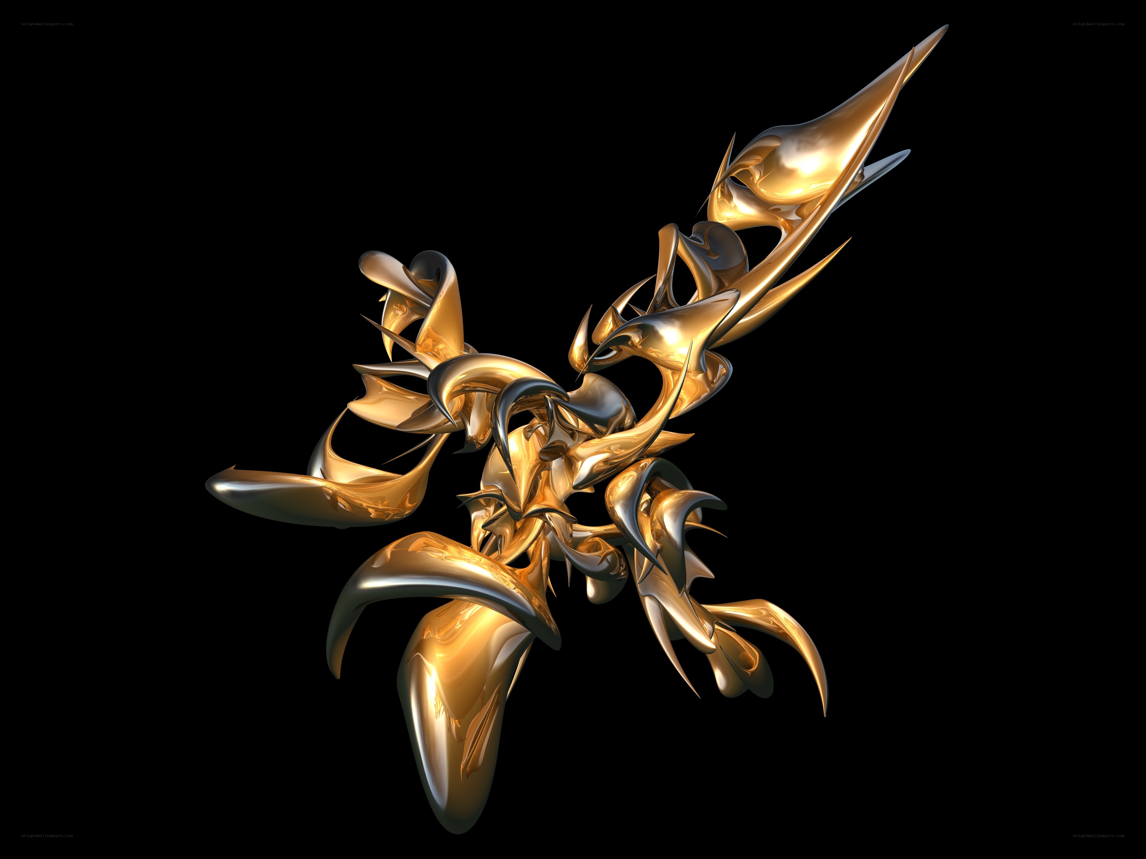 Abstract golden sculpture