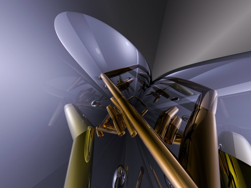 Abstract golden sculpture