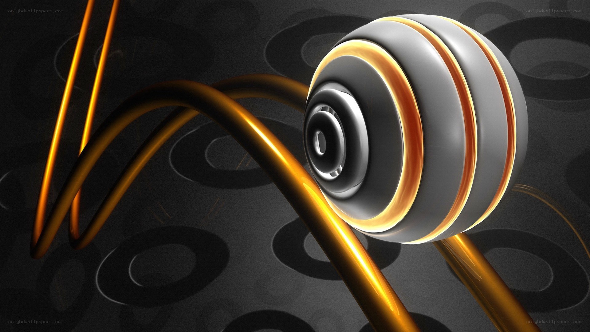 abstract golden sphere design