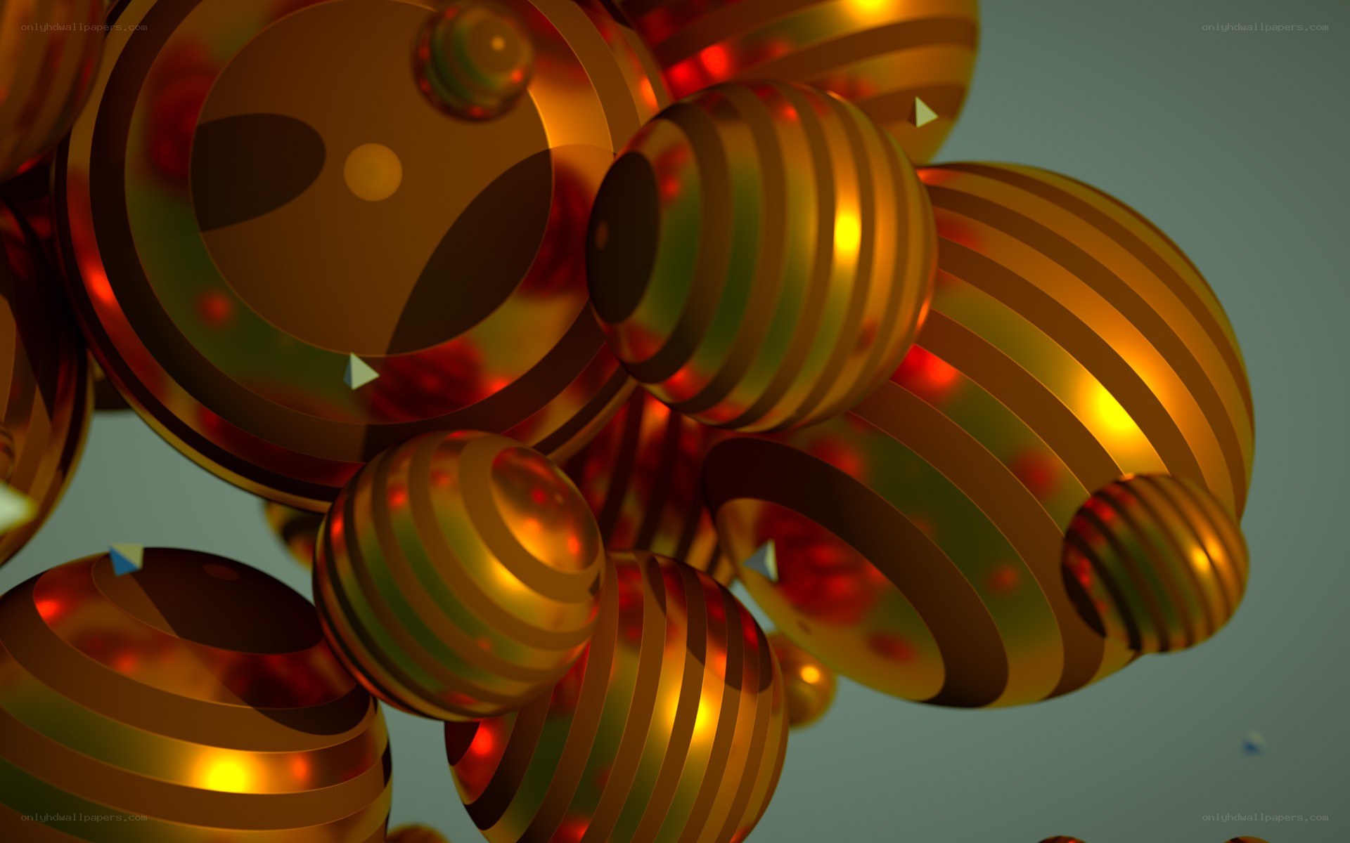 abstract golden spheres