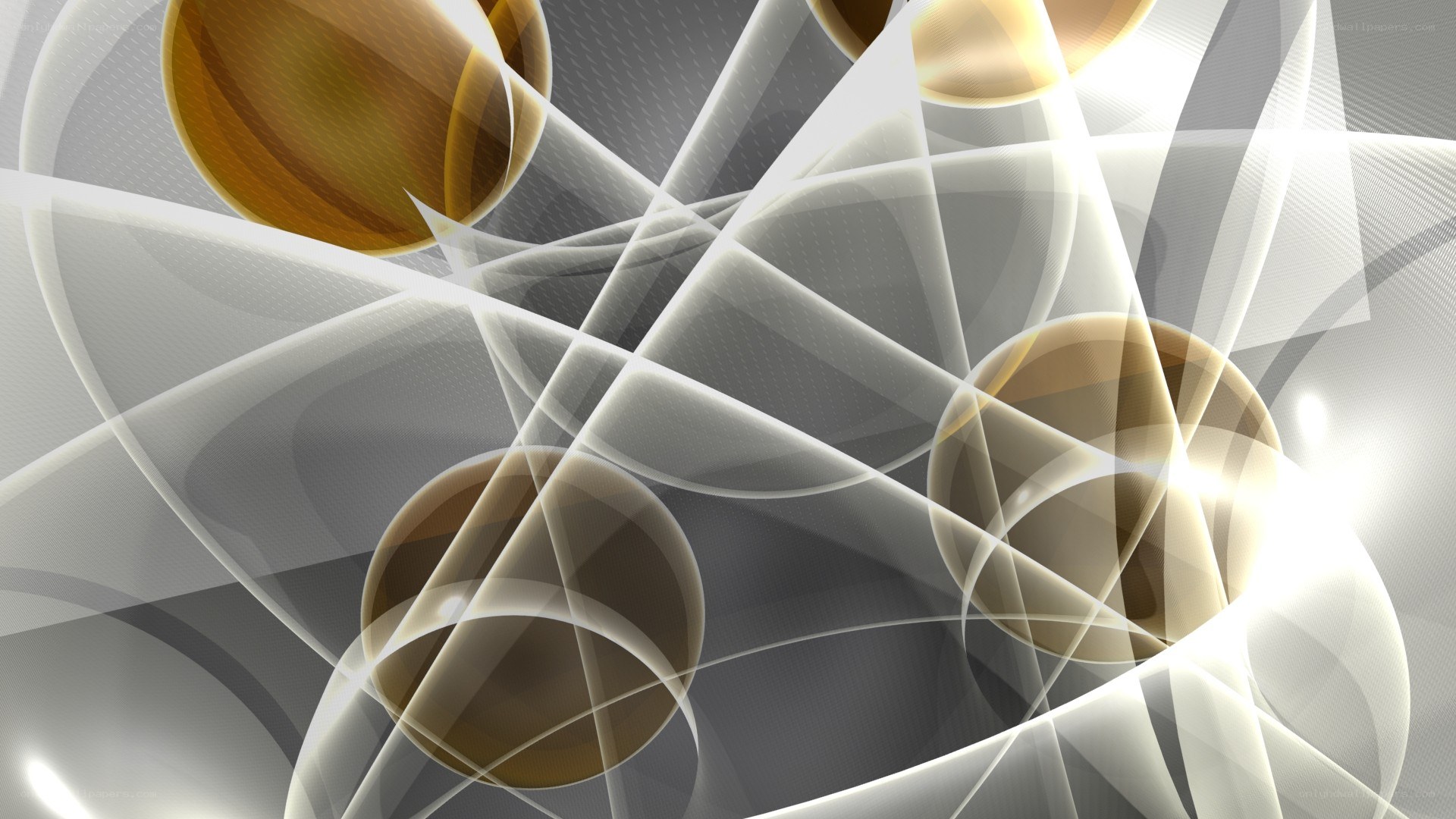 Abstract golden spheres and lines