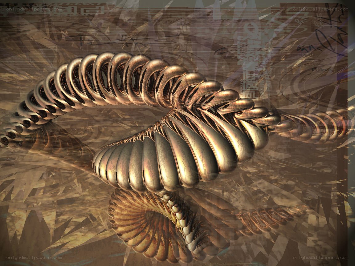 Abstract golden spiral sculpture