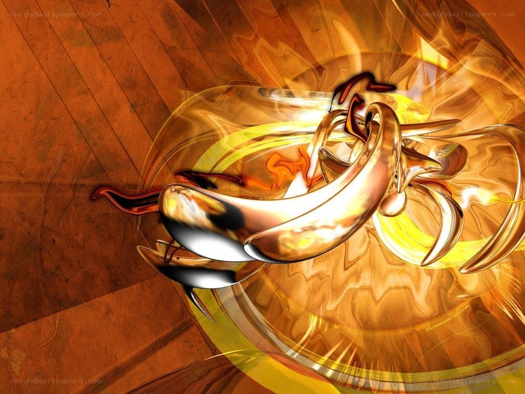 Abstract golden swirl design