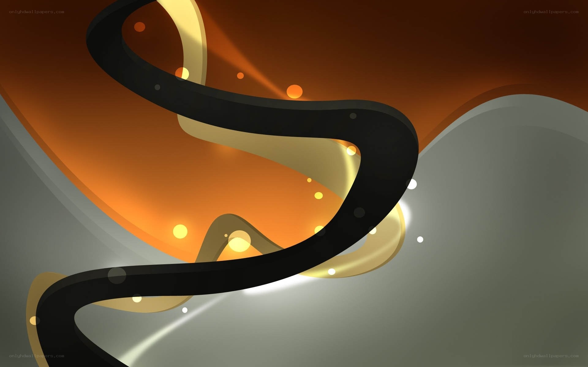 Abstract golden swirl design
