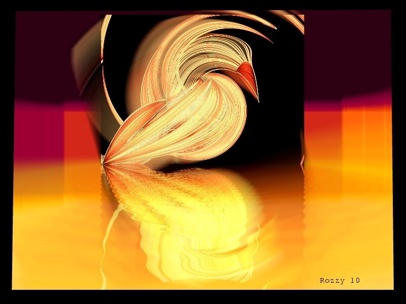 Abstract golden swirl reflection