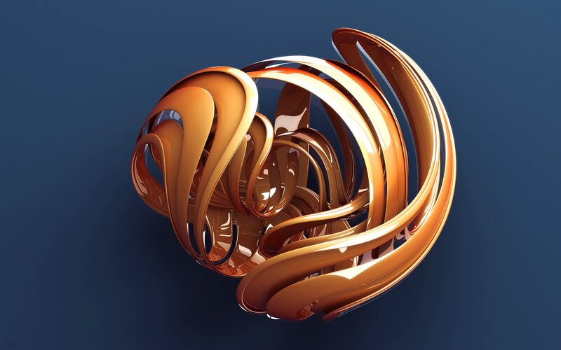 Abstract golden swirl sculpture