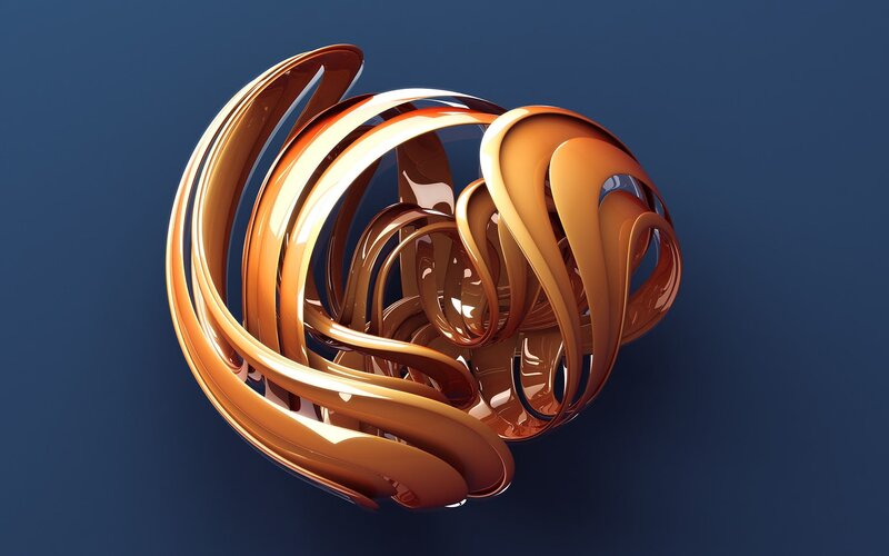 Abstract golden swirl sculpture